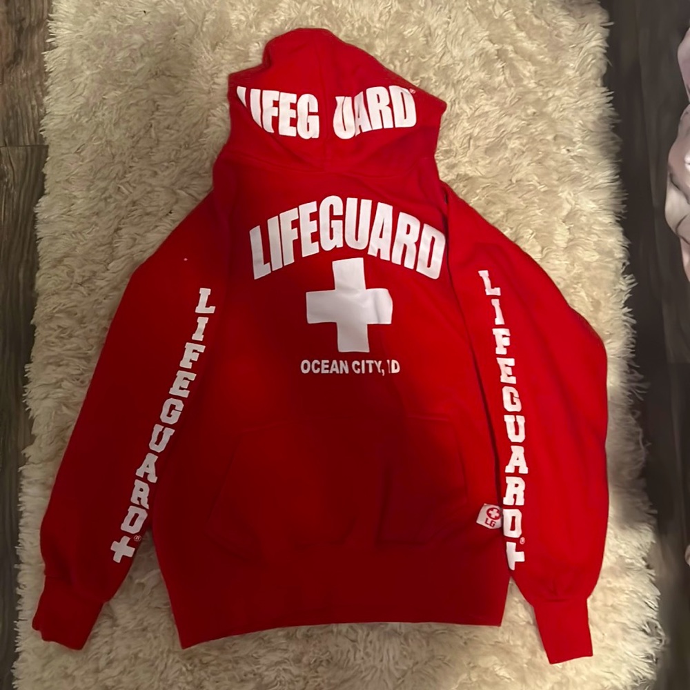 Red Ocean City, MD lifeguard hoodie